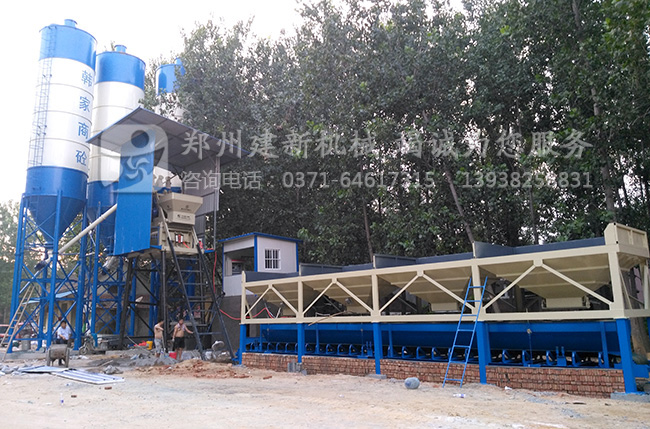 郑州建新机械50混凝土搅拌站设备准备发货出口印尼